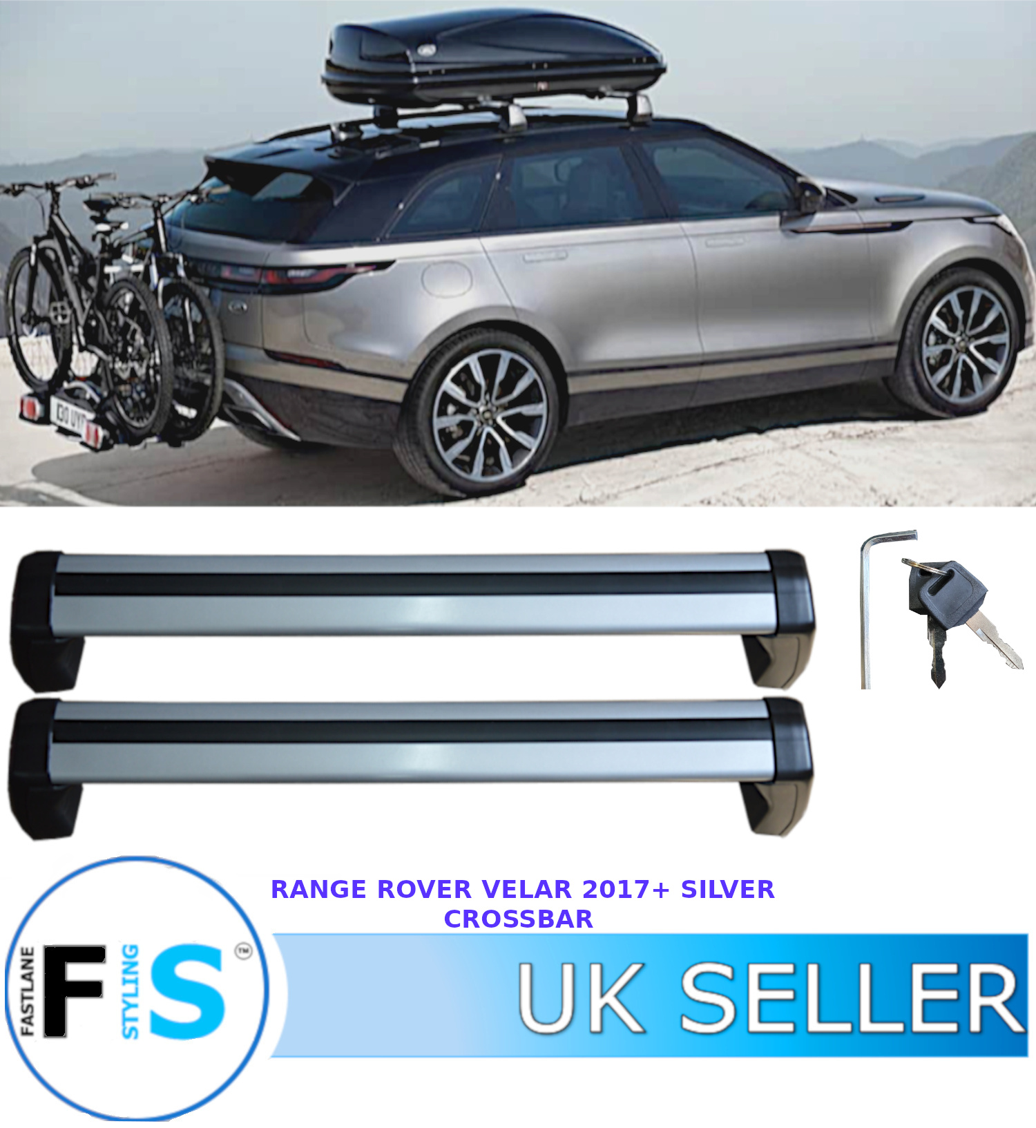 RANGE ROVER VELAR JAGUAR F PACE ALUMINIUM SILVER ROOF RAIL CROSS BARS OEM FIT eBay